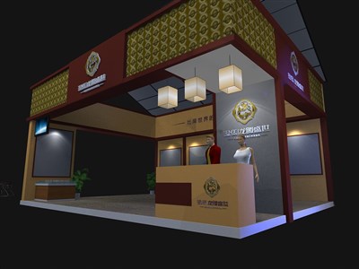56平米展臺設(shè)計制作：三面開口/現(xiàn)代/木質(zhì)結(jié)構(gòu)/灰色，為房產(chǎn)展展商而作（免費使用）