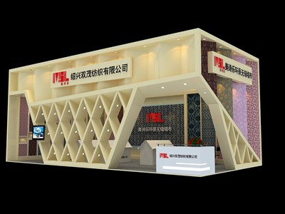 72平米展臺(tái)設(shè)計(jì)制作：二面開口/現(xiàn)代/型材結(jié)構(gòu)/米色，為電子展展商而作（免費(fèi)使用）