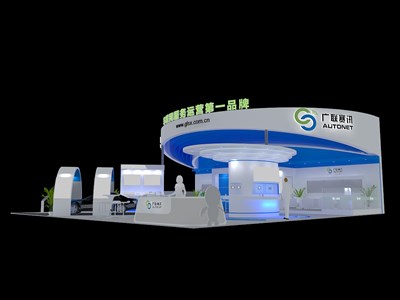 110平米展臺設計制作：三面開口/現(xiàn)代/型材結(jié)構/白色，為電子展展商而作（免費使用）