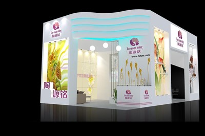 54平米展臺設計制作：二面開口/現(xiàn)代/木質(zhì)結(jié)構(gòu)/白色，為建材展展商而作（免費使用）