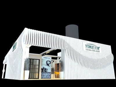 216平米展臺設(shè)計制作：二面開口/現(xiàn)代/木質(zhì)結(jié)構(gòu)/白色，為建材展展商而作（免費使用）