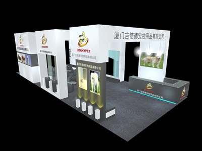 90平米展臺(tái)設(shè)計(jì)制作：四面開口/現(xiàn)代/木質(zhì)結(jié)構(gòu)/白色，為綜合展展商而作（免費(fèi)使用）