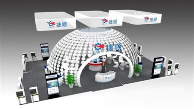 135平米展臺設(shè)計制作：四面開口/前衛(wèi)/木質(zhì)結(jié)構(gòu)/白色，為綜合展展商而作（免費(fèi)使用）