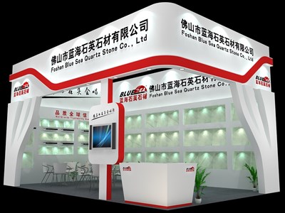 40平米展臺設(shè)計制作：二面開口/現(xiàn)代/木質(zhì)結(jié)構(gòu)/白色，為建材展展商而作（免費使用）