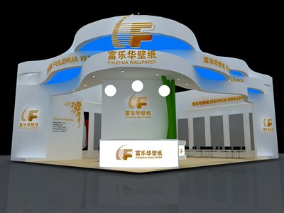 108平米展臺設計制作：二面開口/現(xiàn)代/木質(zhì)結(jié)構/白色，為建材展展商而作（免費使用）