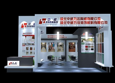 36平米展臺(tái)設(shè)計(jì)制作：二面開口/現(xiàn)代/木質(zhì)結(jié)構(gòu)/灰色，為建材展展商而作（免費(fèi)使用）