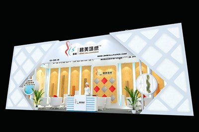 50.4平米展臺(tái)設(shè)計(jì)制作：一面開口/現(xiàn)代/木質(zhì)結(jié)構(gòu)/白色，為建材展展商而作（免費(fèi)使用）