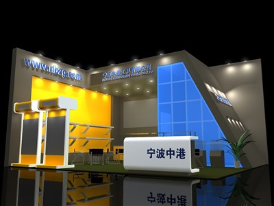 42平米展臺(tái)設(shè)計(jì)制作：二面開口/現(xiàn)代/木質(zhì)結(jié)構(gòu)/灰色，為建材展展商而作（免費(fèi)使用）