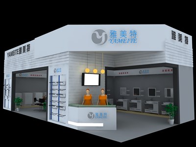72平米展臺設計制作：二面開口/現代/木質結構/白色，為建材展展商而作（免費使用）