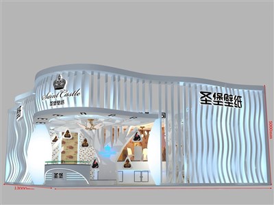 143平米展臺設(shè)計制作：二面開口/現(xiàn)代/木質(zhì)結(jié)構(gòu)/白色，為建材展展商而作（免費使用）