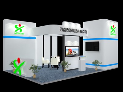54平米展臺(tái)設(shè)計(jì)制作：四面開口/現(xiàn)代/木質(zhì)結(jié)構(gòu)/藍(lán)色，為電子展展商而作（免費(fèi)使用）
