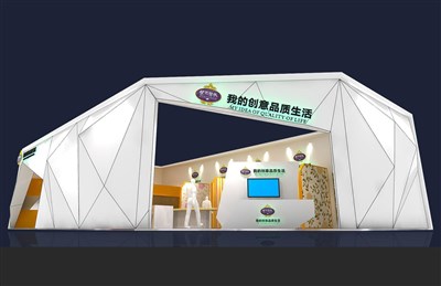 220平米展臺(tái)設(shè)計(jì)制作：二面開口/現(xiàn)代/木質(zhì)結(jié)構(gòu)/白色，為建材展展商而作（免費(fèi)使用）