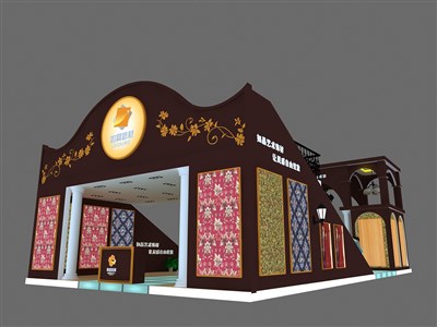 162平米展臺設(shè)計制作：三面開口/現(xiàn)代/木質(zhì)結(jié)構(gòu)/咖啡色，為建材展展商而作（免費(fèi)使用）