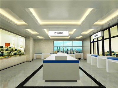 100平米展廳設(shè)計制作：現(xiàn)代/白色，產(chǎn)品類展廳-青島牧野（免費使用）