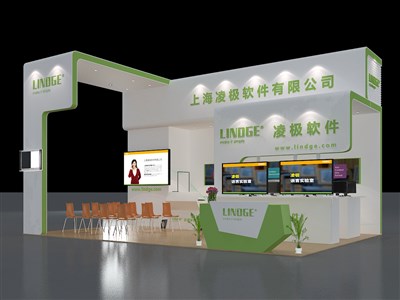 54平米展臺(tái)設(shè)計(jì)制作：三面開口/現(xiàn)代/型材結(jié)構(gòu)/白色，為糖酒展展商而作（免費(fèi)使用）
